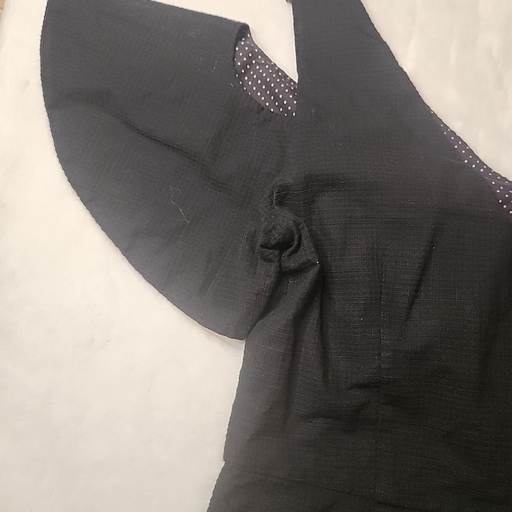 Anthropologie Elevenses black cold shoulder short one piece romper Sz2 - Picture 9 of 16